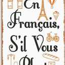 En Francais S'il Vous Plait French Teacher Foreign Language Metal Signs Vintage Man Cave Farm Garage Bar Wall Art Dining Room Gift 8x12inch