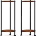 Lilybud--lily 2-Pack Plant Stand Indoor Outdoor, 30'' Tall Plant Stands for Indoor Plants, Heavy Duty Indoor Plant Shelf, 2 Tier Flower Stand for Living Room, Balcony, Deck(Brown)