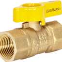Eastman Straight Gas Brass Ball Valve, 1/2 in FIP x 1/2 in FIP, 1/4-Turn Handle, 60009