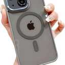 for iPhone 13 Case Magnetic Clear Phone Cases [Compatible with Magsafe], Military Grade Protective Bumper Slim Fit Cell Phone Shockproof Cover for Men Women Girls - Gray