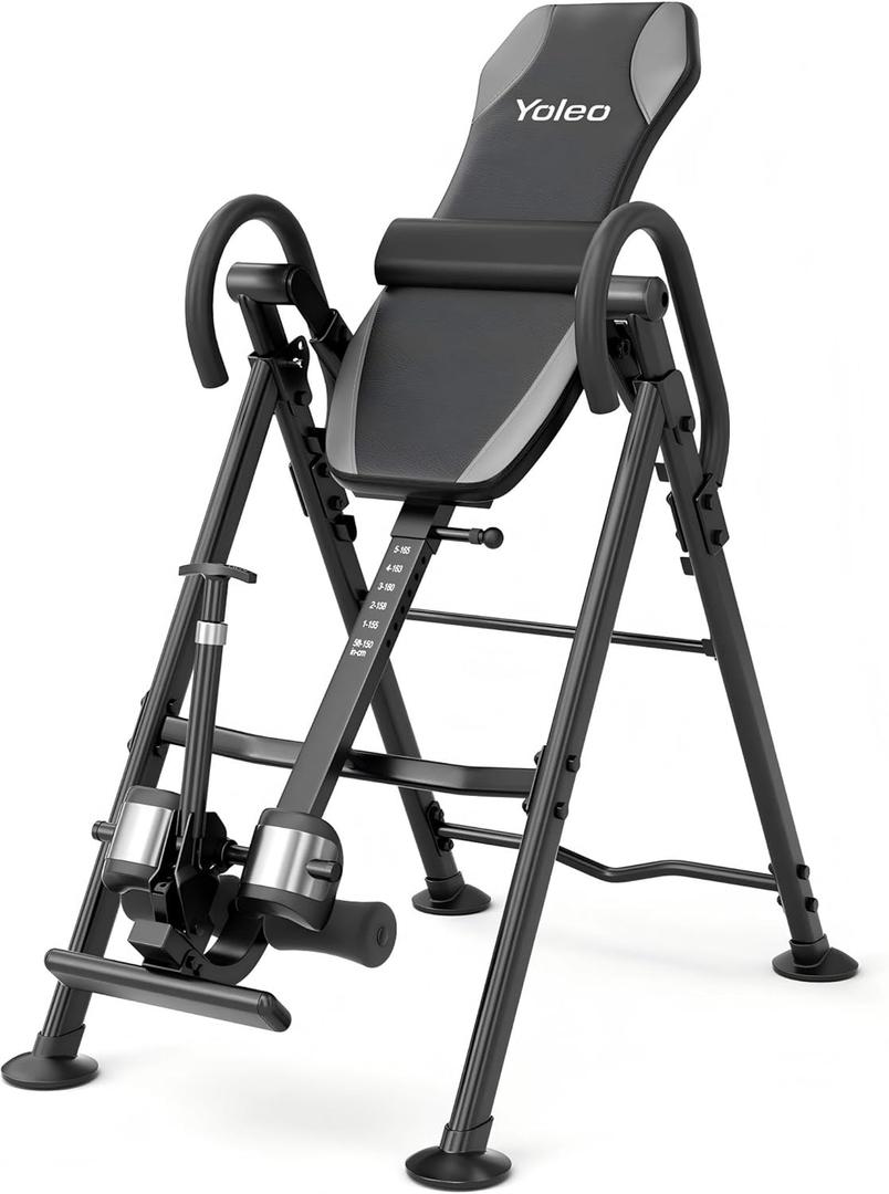 YOLEO Gravity Inversion Table for Back Pain Relief 2026 New Inversion Table w/Lumbar Support Easy to Assemble Back Stretcher Machine 300 lbs