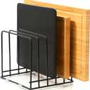 Cutting Board Organizer(1 Pc),Kitchen Cabinet Dividers for baking sheets,Bakeware Holder with 5 Slots,Space Saving,for used to Baking Tray and Chopping Storage