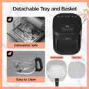4.5QT Large Glass Air Fryer See-Through Glass Window, Non Toxic, 360 Hot Air and Auto Shut-Off for Crispy Food, Temperature Control Dishwasher Safe, 14"Dx11"Wx12"H