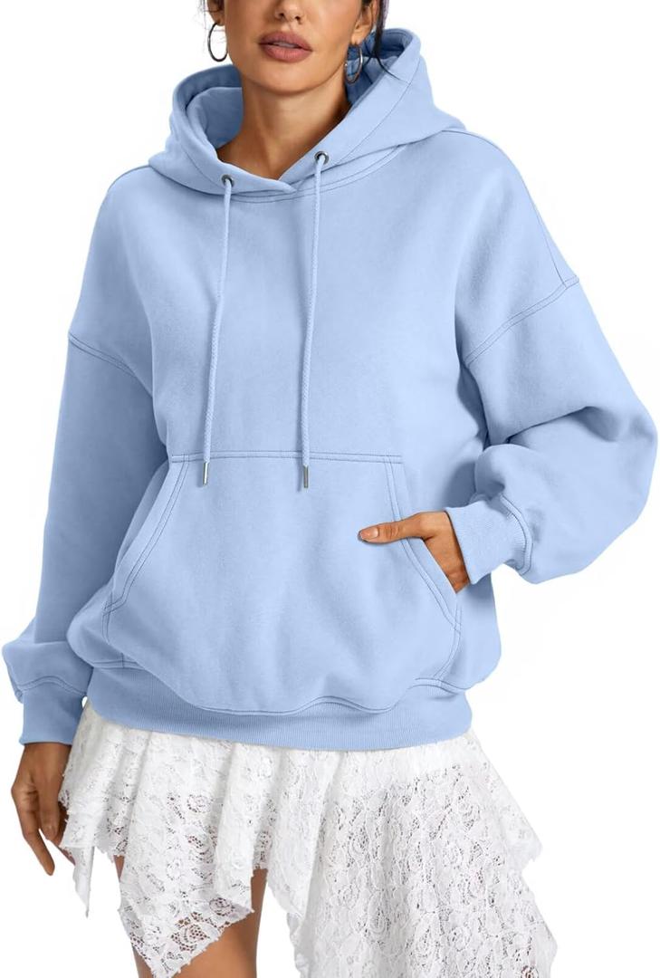 EasyGala Womens Fleece Hoodies with Pocket Oversized Hooded Sweatshirt Trendy Pullover Long Sleeve Top Fall Outfits 2026, Medium 