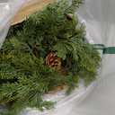 6.5FT Christmas Garland with Lights & Timer,Realistic Green Cedar Garland Battery Operated with Pinecones,Red Berry,Lush Pine Needle Cypress Garland for Mantle,Table,Fireplace,Stairs Railing,Door