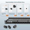 Tecmojo UL Listed Cat6 Keystone Coupler, 1000 Mbps RJ45 Ethernet Jack, Female to Female, Slim Design for Patch Panels & Wall Plates, Black (25-Pack)