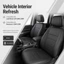 FZJDSD 5PCS Black Front Driver & Passenger Bottom & Top Lean Back Perforated Microfiber Leather Replacement Seat Covers & Armrest Cover Compatible with Land Rover LR3 Discovery 3 SUV 2005-2009
