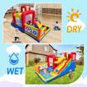 Hongcoral Bounce House, Inflatable Bounce Castle with Blower for Kids, Blow Up Jumping Bouncer with Slide, Climbing Wall, Obstacles, Trampoline, Ball Pit Pool for Indoor Outdoor, 12.733 Feet X 8.267 Feet X 7.15 Feet