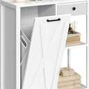 DWVO Tilt Out Laundry Hamper, Laundry Room Cabinets with Shelves Laundry Cabinet with Removable Laundry Basket, Bathroom Storage Organizer Cabinet with Drawer, White
