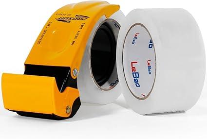 Heavy Duty Packing Tape for Moving Boxes - 1.88" x 360Yds (6 Rolls) Clear Moving Tape for Boxes, Secure Sealing for Cardboard, Bubble Wrap, Shipping Supplies (1, Metal Dispenser)