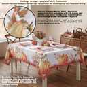 Home Bargains Plus Thanksgiving Contemporary Orange Pumpkin Tablecloth, 60 x 84 Inch Rectangle, Fall Harvest Easy Care Fabric Table Cover (Multi Heritage Pumpkin)