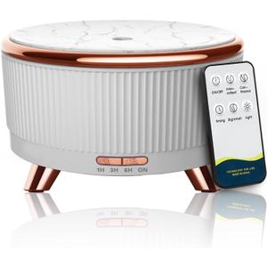 Diffusers for Essential Oils Large Room, 500ml Aromatherapy Diffuser Cool Mist Humidifier with Remote Control,7 Colors Lights & 6 Mist Mode Waterless Auto Off for Women Office Home