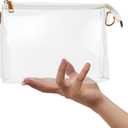 Clear Purse for Women Stadium Approved Clear Crossbody Bag for Stadium Events Transparent Purse Bag for Sports (White-1)