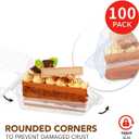 Goiio 300 Pieces Cake Slice Plastic Containers, 4.33 Inches Hinged Lid Cheese Cake Container, for Home, Bakery and Cafe