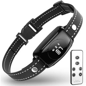 Bark Collar, No Shock Bark Collar with Beep Vibration & 7 Sensitivity Levels, Barking Collar for Large Medium Dogs 15-120LBS, IPX7 Waterproof Rechargeable Dog Training Collar with Remote (Black), 2 Pcs