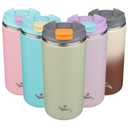 Tumbler with Lid, 12 oz Travel Coffee Mug Double Wall Vacuum Stainless Steel Thermal Metal Cup Insulated Water Bottle,Soft Green