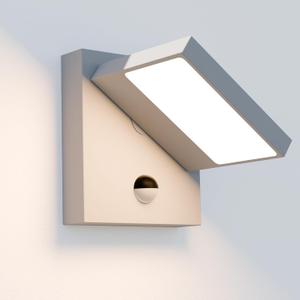 Lustrlach Motion Sensor Outdoor Sconce Wall Light LED White Modern Exterior Porch Light Fixture Waterproof with Adjustable Lamp Head for House Patio Front Door Garden,3000K