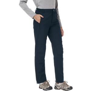 TIHEEN Waterproof Hiking Pants Women, Fleece Lined Winter Warm Snow Ski Pants Outdoor Softshell (XX-Large, Navy Blue)