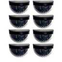 8-Pack Solar Fence Lights, Half-Round Led Outdoor Wall Lighting, Auto On/Off, Weather-Resistant, Easy Setup