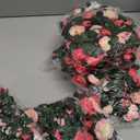 Miracliy 5 Pack 47 FT Fake Rose Vine Flowers Plants Artificial Flower Hanging Rose Ivy Home Hotel Office Wedding Party Garden Craft Art Dco (Dark Red)