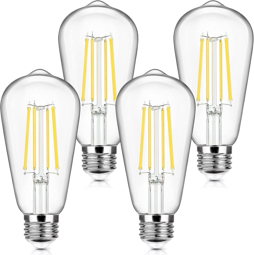6-Pack Vintage E26 LED Edison Bulbs 100W Equivalent 1400LM High Brightness 8W ST58 LED Filament Light Bulbs 5000K Daylight White Medium Base CRI90+ Antique Clear Glass for Home Kitchen, Non-dimmable 6-Pack Vintage E26 LED Edison Bulbs 100W Equivalent 1400LM High Brightness 8W ST58 LED Filament Light Bulbs 5000K Daylight White Medium Base CRI90+ Antique Clear Glass for Home Kitchen, Non-dimmable