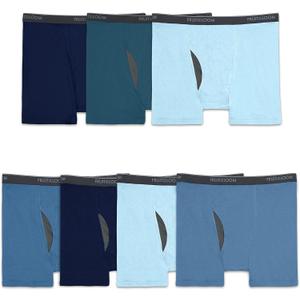 Fruit of the Loom Men's Coolzone Boxer Briefs, Moisture Wicking & Breathable, Assorted Color Multipacks (XX-Large Big, Big Man - 7 Pack - Assorted Blue)