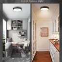 Ken & Ricky 12 Inch Wood Flush Mount Ceiling Light Fixtures,Round Flat Led Ceiling Light Dimmable,Close to Ceiling Light Fixtures for Kitchen Bathroom Bedroom Hallway 5CCT 24W 1PK