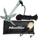 MorTime Grapnel Anchor Kit 3.5 lb Folding Anchor with 40ft Rope, Marine Anchor Accessories for Kayaks, Canoes, Paddle Boards
