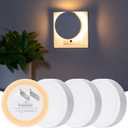 4 Pack Backlit Dim Night Light, Round Night Lights Plug into Wall, Soft Nightlights with Light Sensors, Plug in Night Light for Hallway, Bathroom, Bedroom, Warm Light