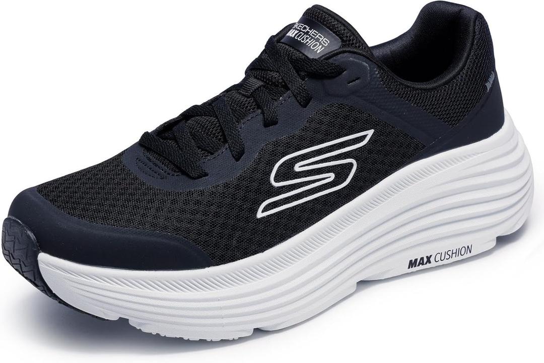 Skechers Men's Max Cushioning Endeavour Sneaker (9.5, Black/White)