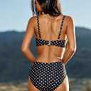 Halcurt Women's Bikini Sets Twist Front Swim Top with Ruched Tummy Control Bottom Two Piece Swimsuit (Blue, M)