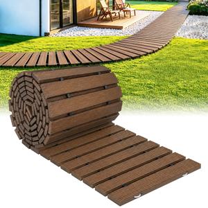 16ft Lx18in W Wooden Garden Pathway Outdoor Walkway,Roll Out Garden Walkway