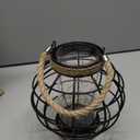 JHY DESIGN Metal Cage LED Lantern Battery Powered,7.3" Tall Cordless Accent Light with 20pcs Fairy Lights.Great for Weddings, Parties, Patio, Events for Indoors/Outdoors.