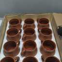 Gejoy Pack of 12 12 oz Cantaritos De Barro Clay Cups Mexican Clay Mugs Fiesta De Barro Mexicanos Coffee Mugs, Cocktail Glasses and Tea Cups for Tequila, Margaritas, Mojitos Cold Hot Drinks (Brick Red)