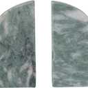 Creative Co-Op Half Arch Marble Bookends, Green