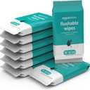 Amazon Basics Flushable Adult Toilet Wipes, Fragrance Free, 42 Count (Pack of 8) (Total 336 wipes) (Previously Solimo)