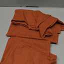 36 Inch Length Curtains Linen 2 Tier Back Tab Pocket Cafe Short Semi Sheer Terracotta Rust Colored Valance Curtains for Bathroom Small Boho Kitchen Window Sink 30 x 36 in Long Burnt Orange Terra Cotta