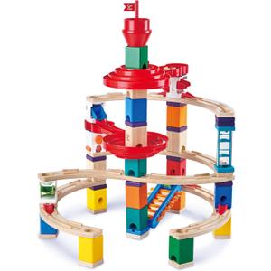 Hape Wooden Quadrilla Super Spirals Marble Run STEM Toy for Kids 4+ Years