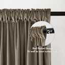 MIULEE Taupe Velvet Curtains Thermal Insulated Blackout Curtain Drapes for Bedroom Living Room Darkening 96 Inches Long Curtains Panels Rod Pocket Set of 2