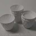 6 Pack 4 Inch Small Plant Pots with Saucers, 3D Textured Plastic Planters with Drainage Holes for Indoor and Outdoor Plants, Flowers, Herbs, Succulents, and Seedlings, White