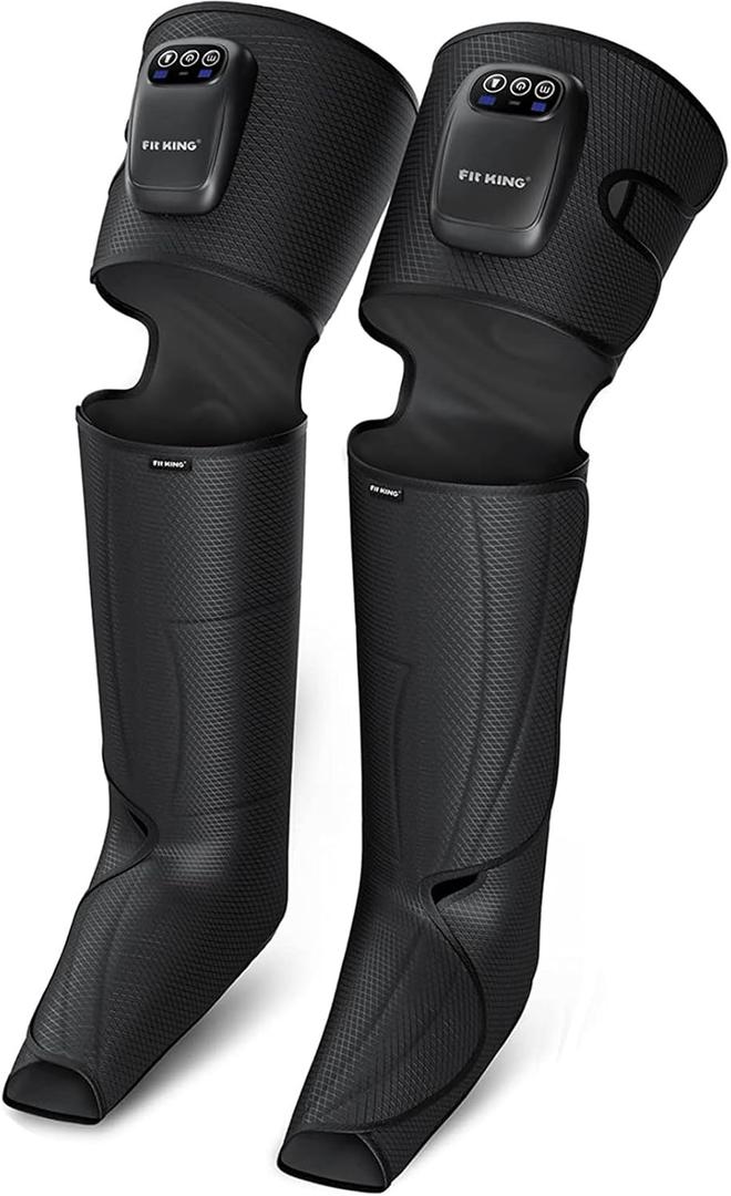 FIT KING Cordless Compression Boots Full Leg Compression Massager, Rechargeable Portable Foot and Calf Massager for Circulation, Pain Relief & Fast Recovery, No External Long Hoses | Gift for Mom