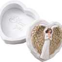 Angel Gifts for Women, Angel Figurines Small Keepsake Box - Bless You Guardian Angel Memorial Gift for Loss of Dad Mom Grandparent - Rosary Box Thanksgiving Christmas Home Decor