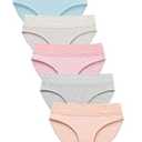 Wealurre Cotton Panties for Women Bikini Underwear Hipster Underpants Lace Briefs Pack(LightColor,XL)
