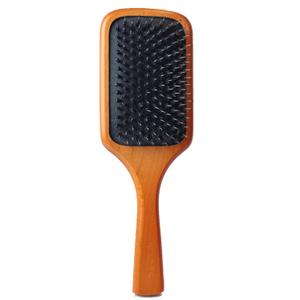 KOZIS Wooden Paddle Hair Brush, Vegan Boar and Nylon Bristles, Large