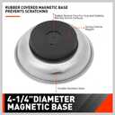 HORUSDY 4-Piece Large Magnetic Parts Tray Set, Stainless Steel Heavy Duty 9.5" W x 5.5''L Square and 4.5" Round Magnetic Trays Tools Parts Tray