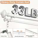 Double Curtain Rod, 36 to 76 Inch White Decorative Double Rods