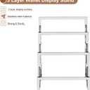 uxcell Clutch Purse Display Stand 3 Layer Wallet Display Rack Metal Clutch Holder Riser for Home Retail Store Supplies - Silver