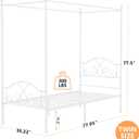 Twin Princess Canopy Bed Frame with 4 Posters, Twin Size Bed for Kids Girls White
