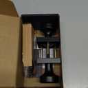 Black Door Knobs with Square Rosette, Interior Door Handles for Bath & Bed, Heavy Duty Door Knob with Lock (1-Privacy)