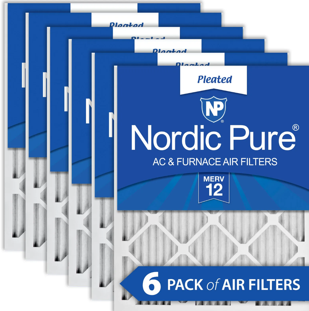 10x24x1 Pleated MERV 12 Air Filters 6 Pack, Actual Size (9.5 x 23.5 x 0.75)